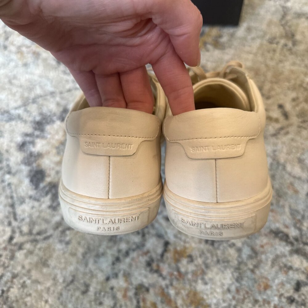 Saint Laurent Women’s Beige Andy Low Top Leather Sneaker - SIZE EU 40/US 9 - Picture 5 of 9